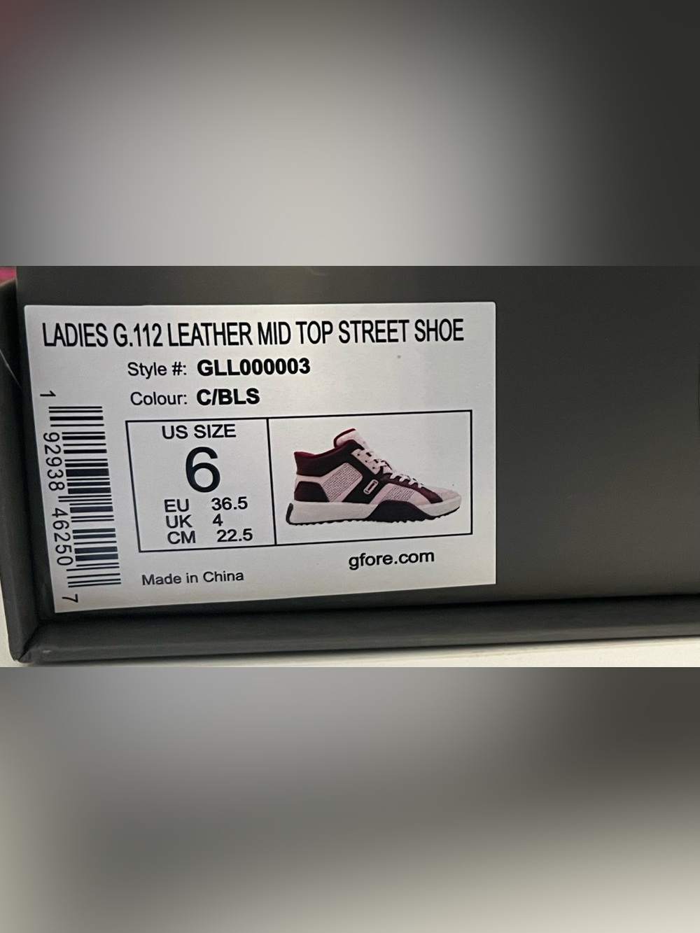 G/Fore G.112 Leather Mid Top Street Shoe Burgundy Pink | High Top Golf Sneakers - Picture 7 of 7